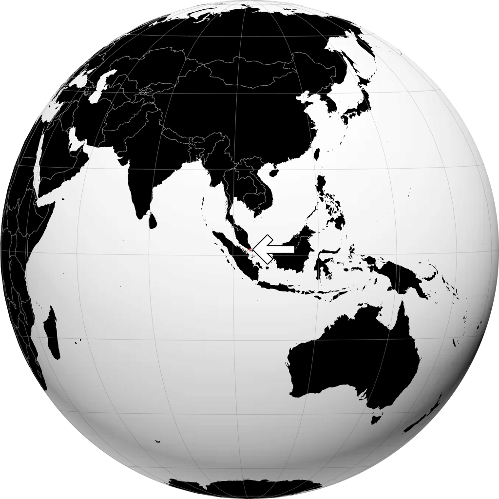 新加坡 在地球仪上