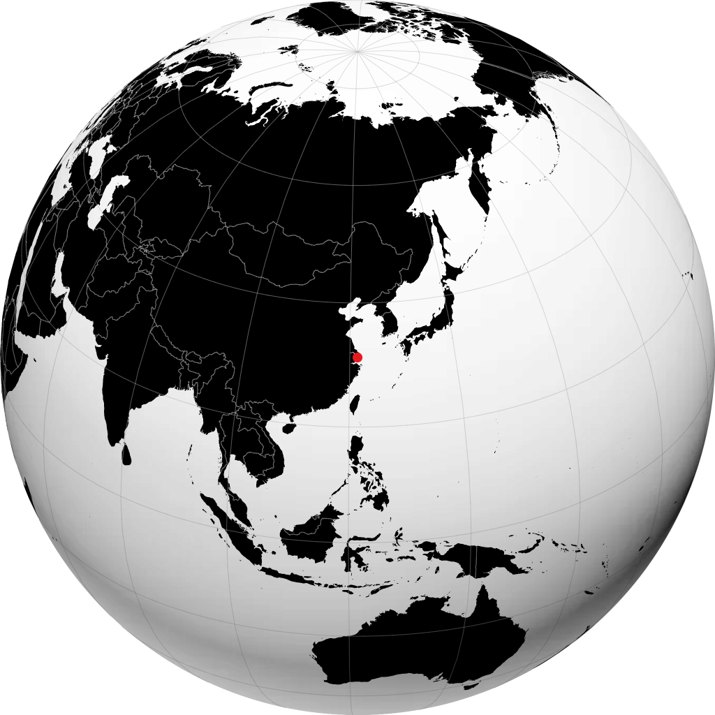上海 在地球仪上