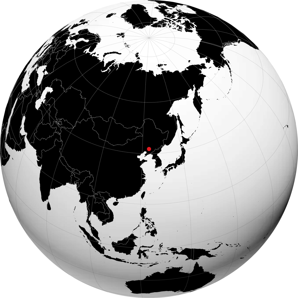 沈阳 在地球仪上