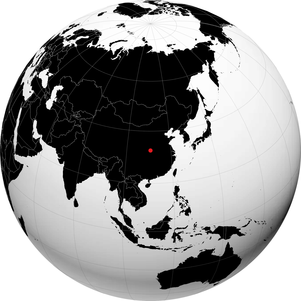 十堰 在地球仪上