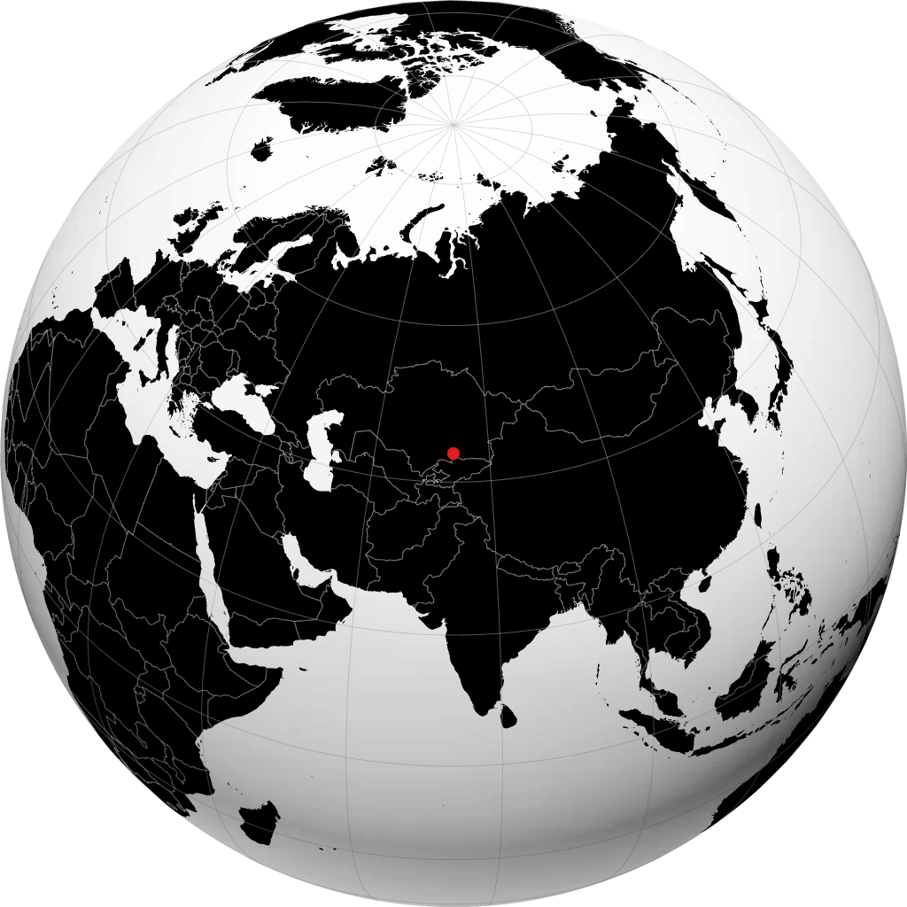 舒 在地球仪上