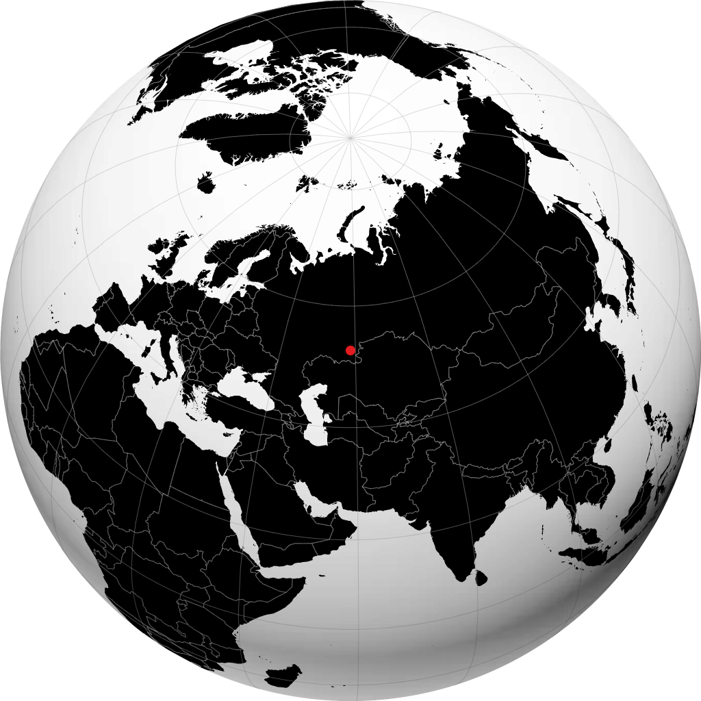 锡拜 在地球仪上