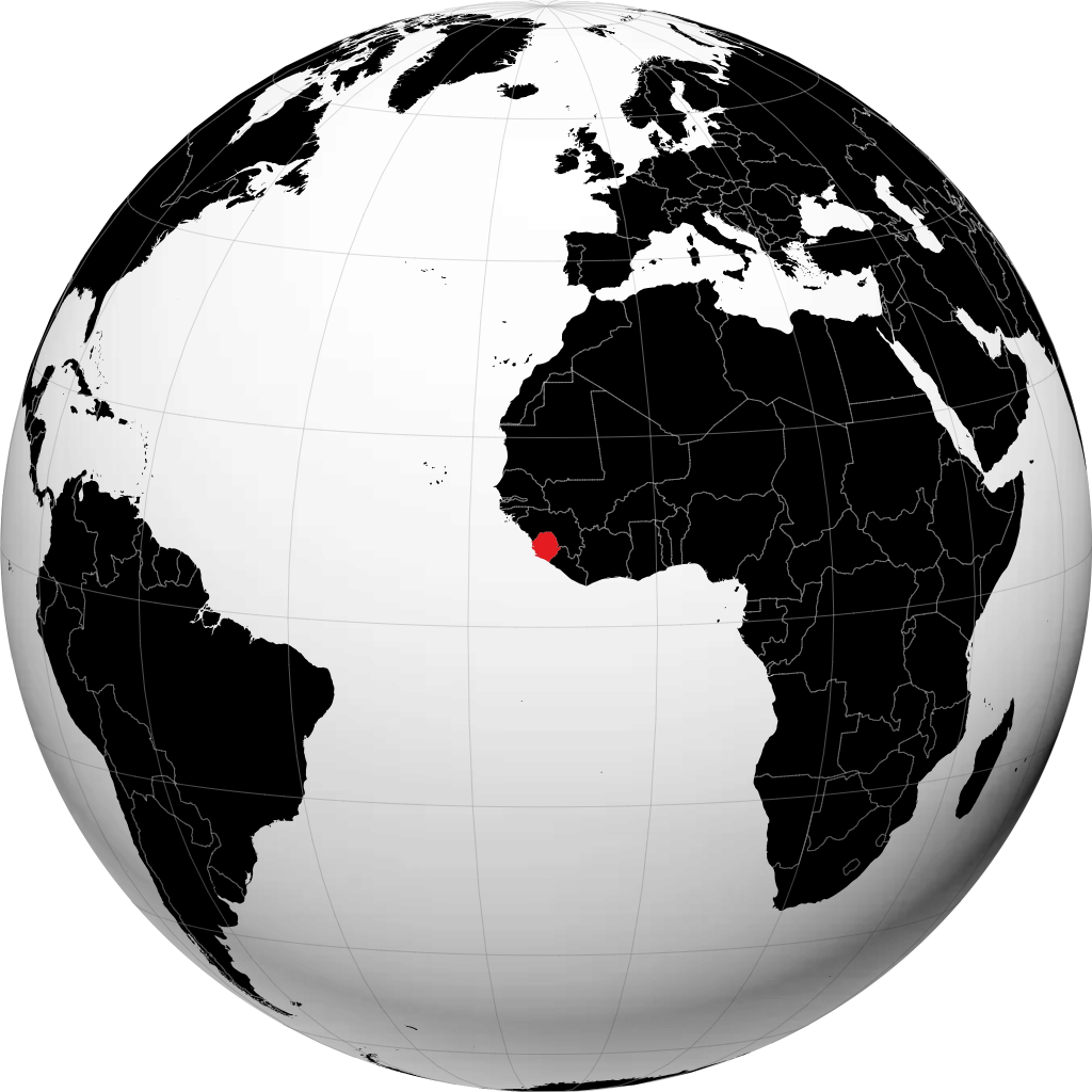 塞拉利昂 在地球仪上