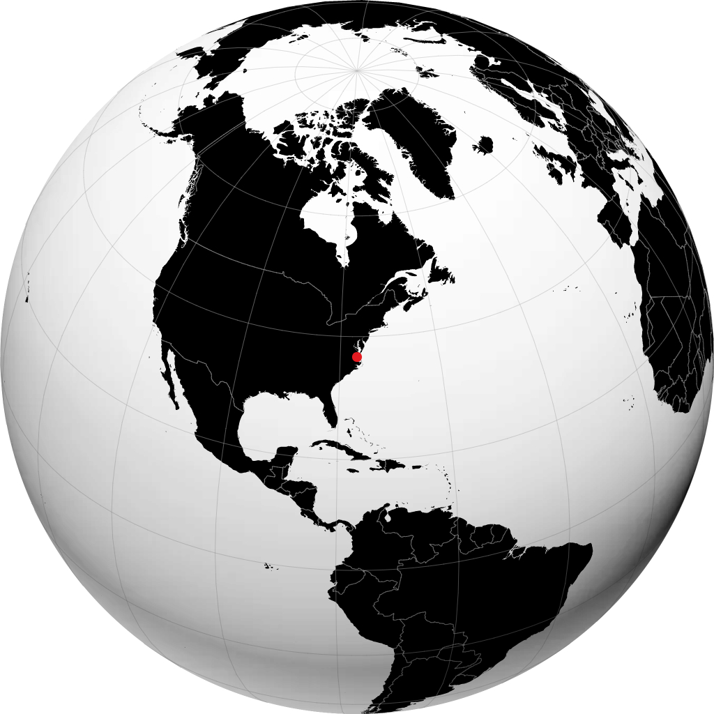 萨福克 在地球仪上