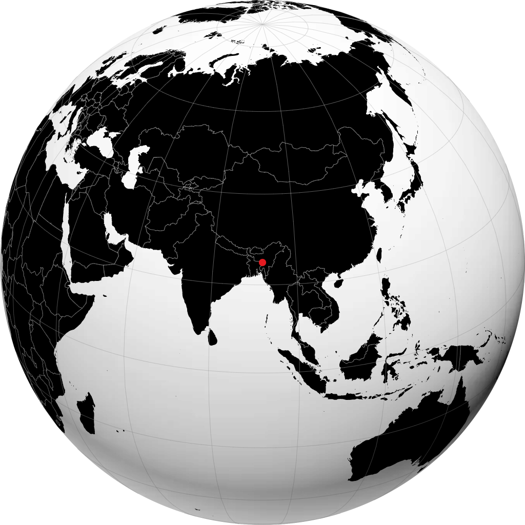 锡尔赫特 在地球仪上