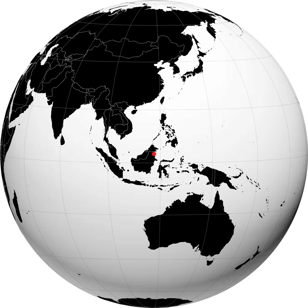 打拉根 在地球仪上