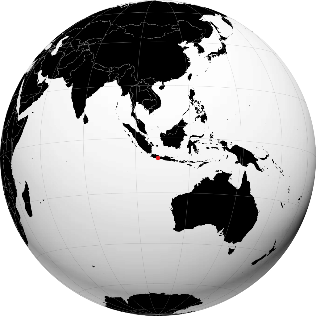 塔西克马拉亚 在地球仪上