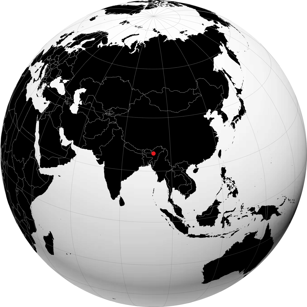 特兹布尔 在地球仪上