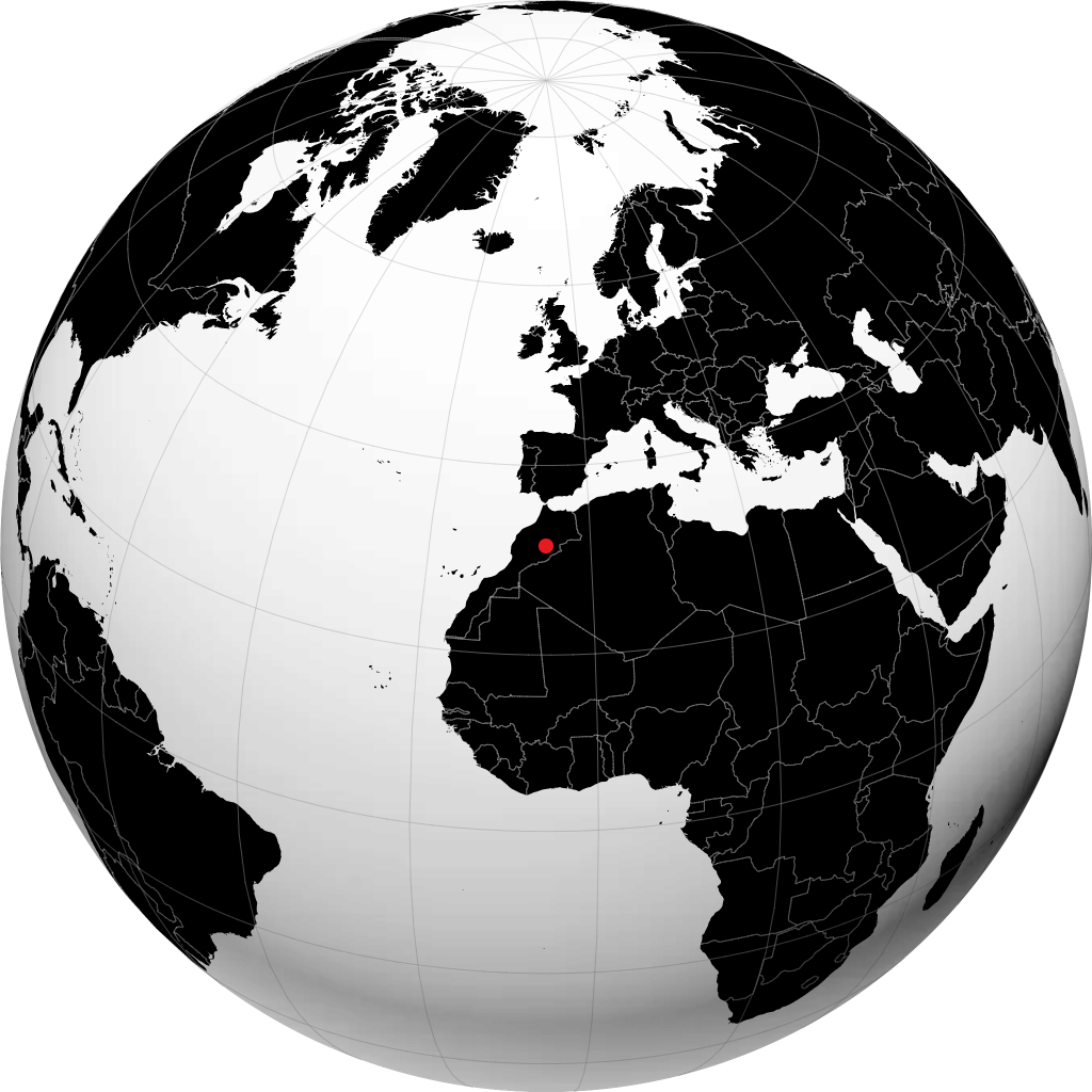廷吉尔 在地球仪上
