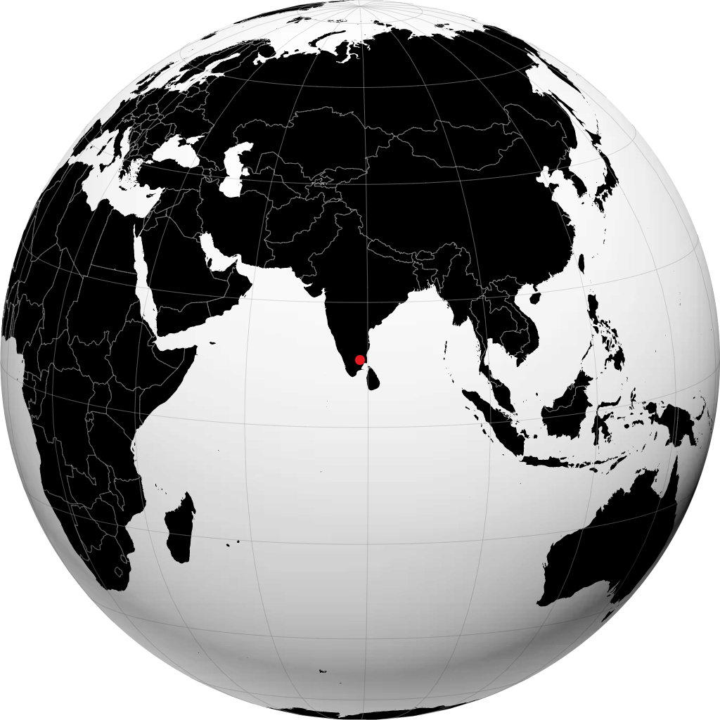 蒂魯吉拉帕利 在地球仪上