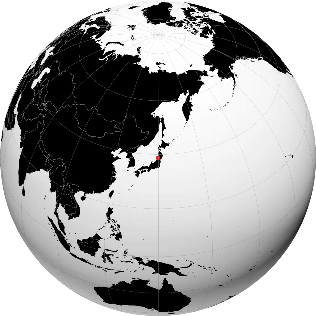 鹤冈市 在地球仪上