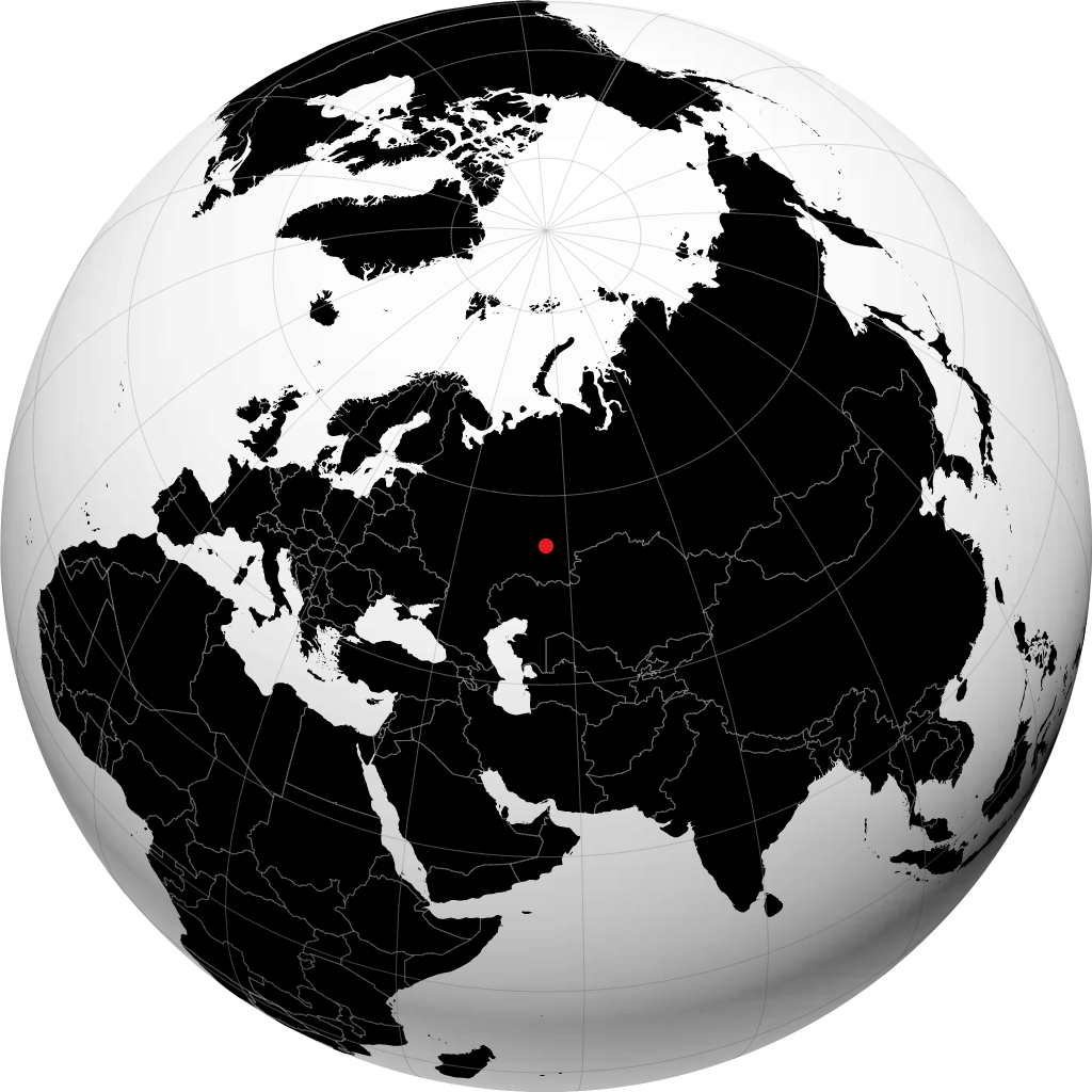 乌法 在地球仪上