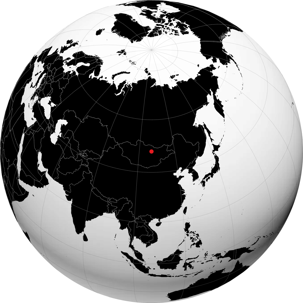 乌兰巴托 在地球仪上
