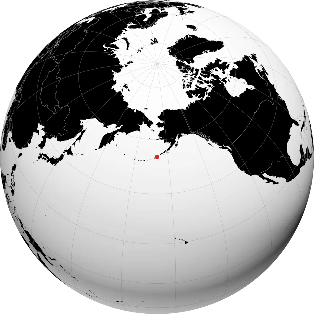 乌纳拉斯卡 在地球仪上