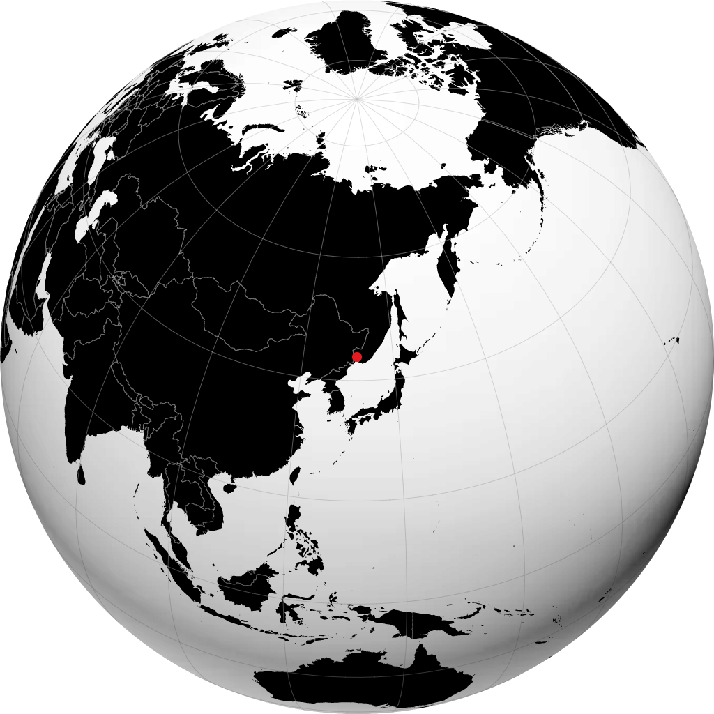 乌苏里斯克 在地球仪上