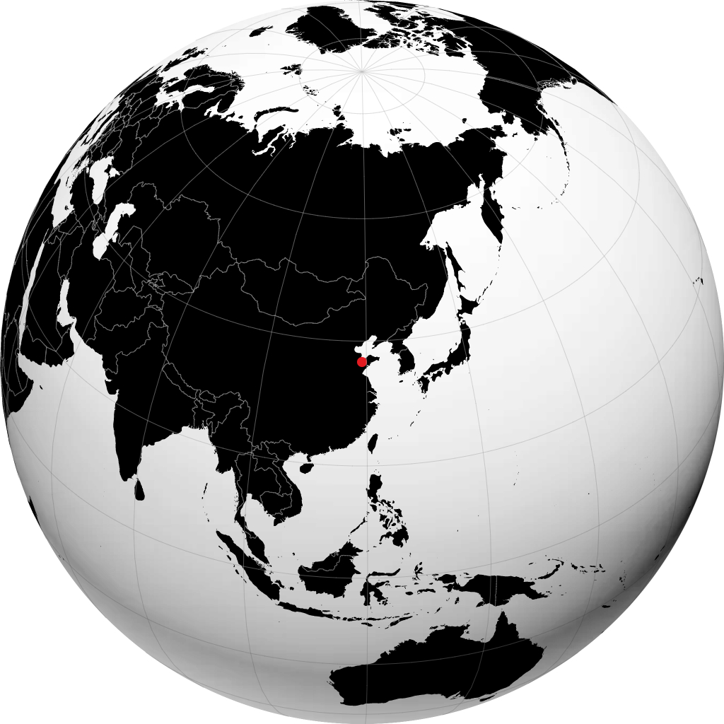 潍坊市 在地球仪上