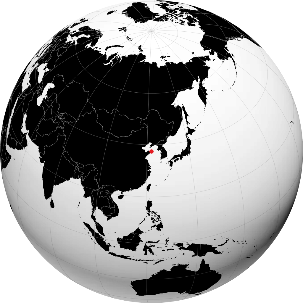 威海 在地球仪上