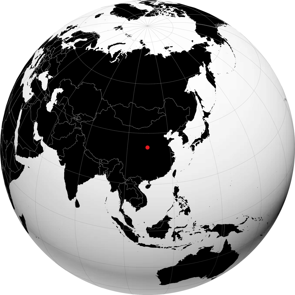 渭南市 在地球仪上