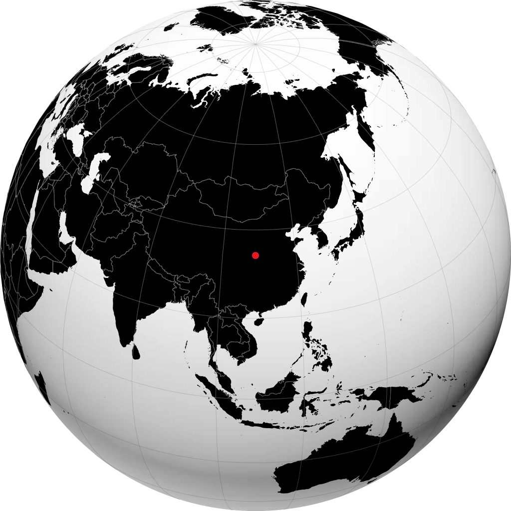 西安 在地球仪上