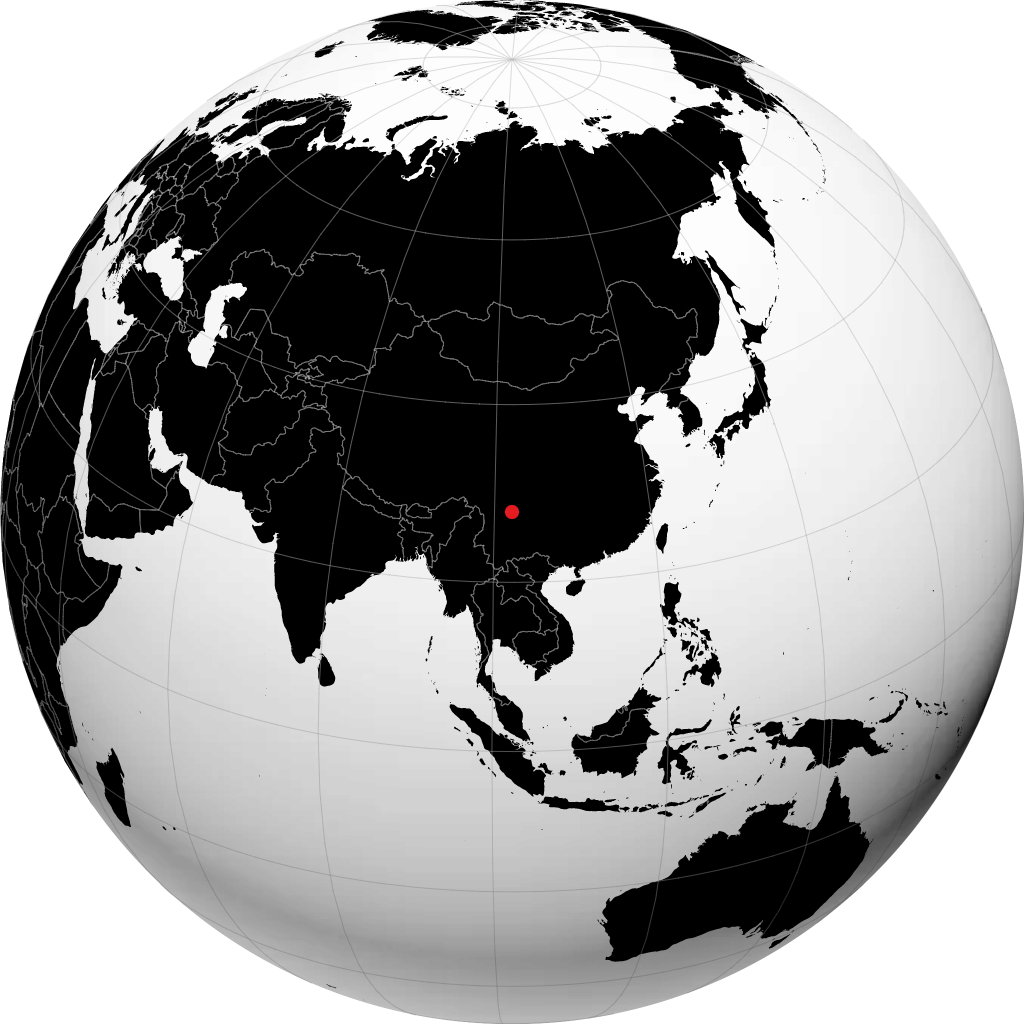 西昌市 在地球仪上