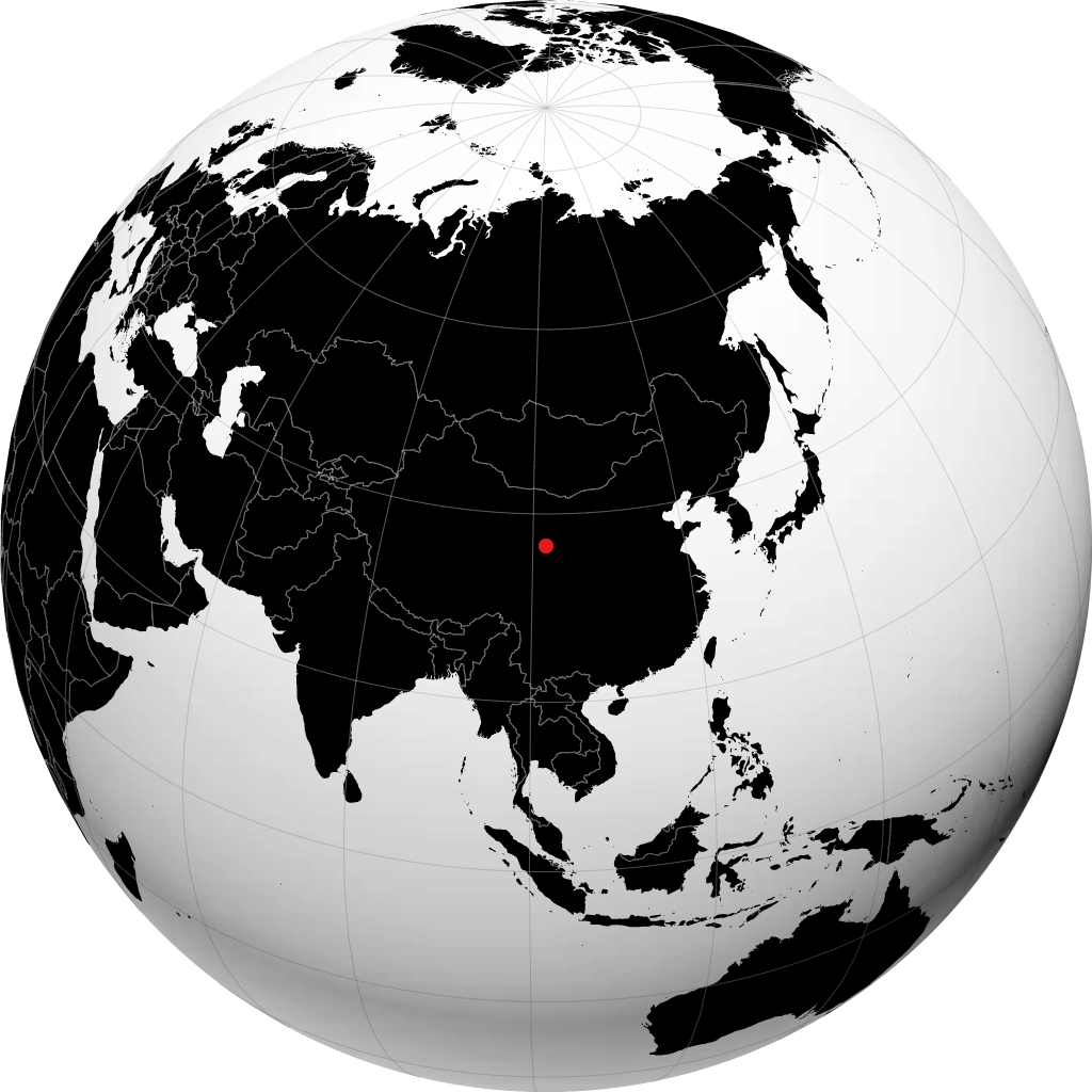 西宁市 在地球仪上