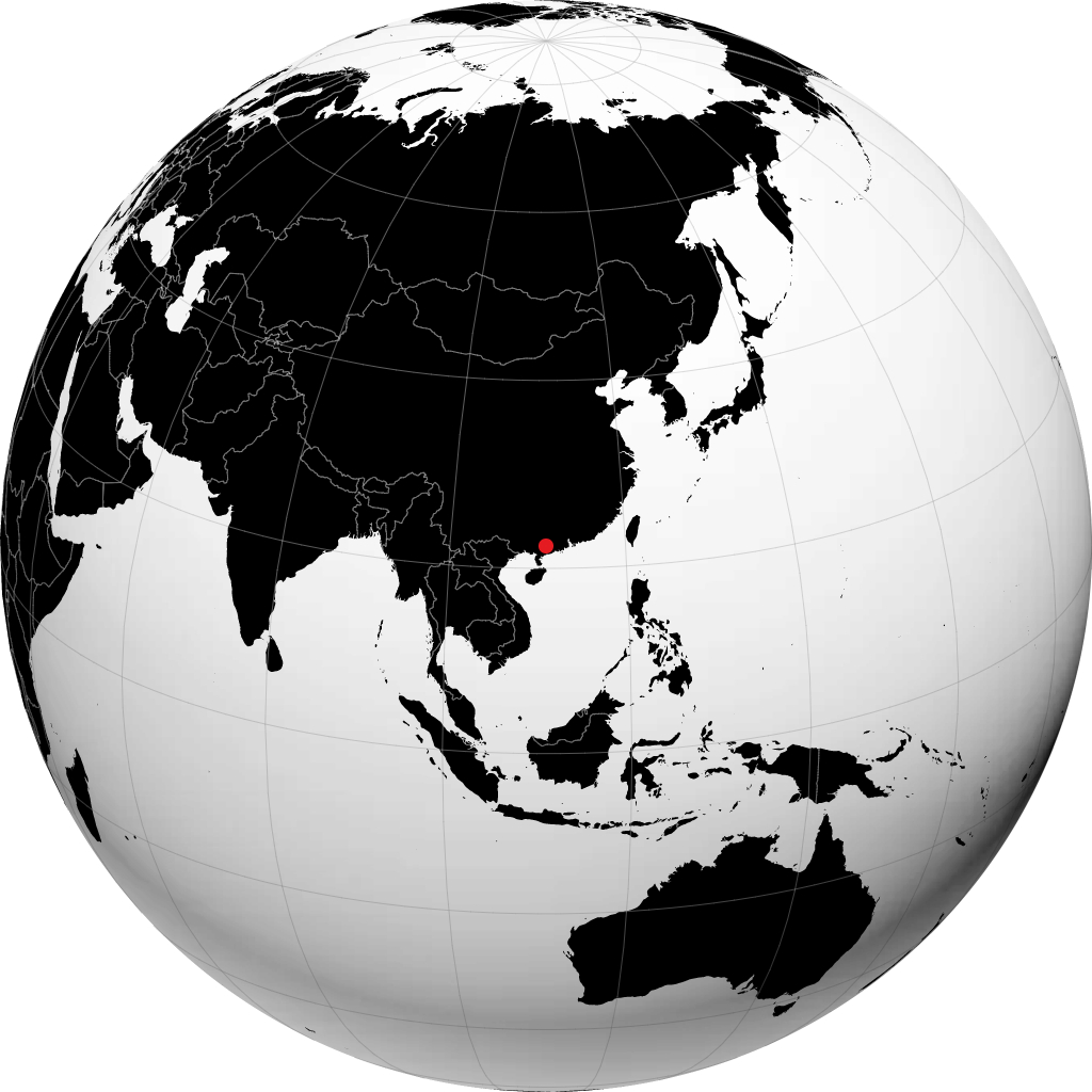 信宜 在地球仪上