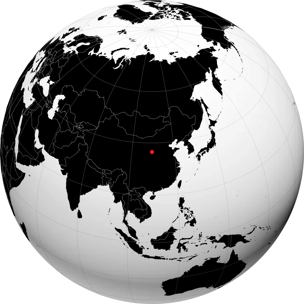 延安 在地球仪上