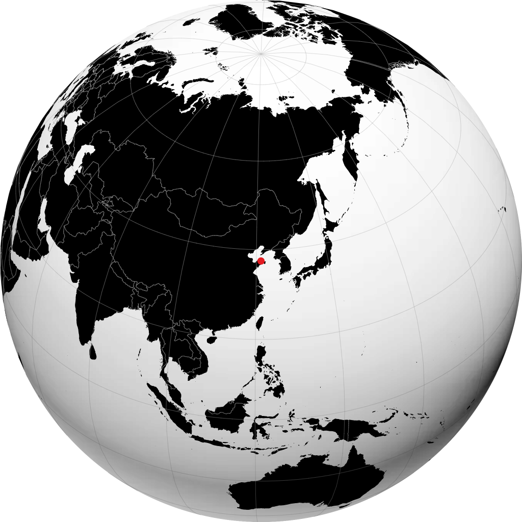 烟台市 在地球仪上