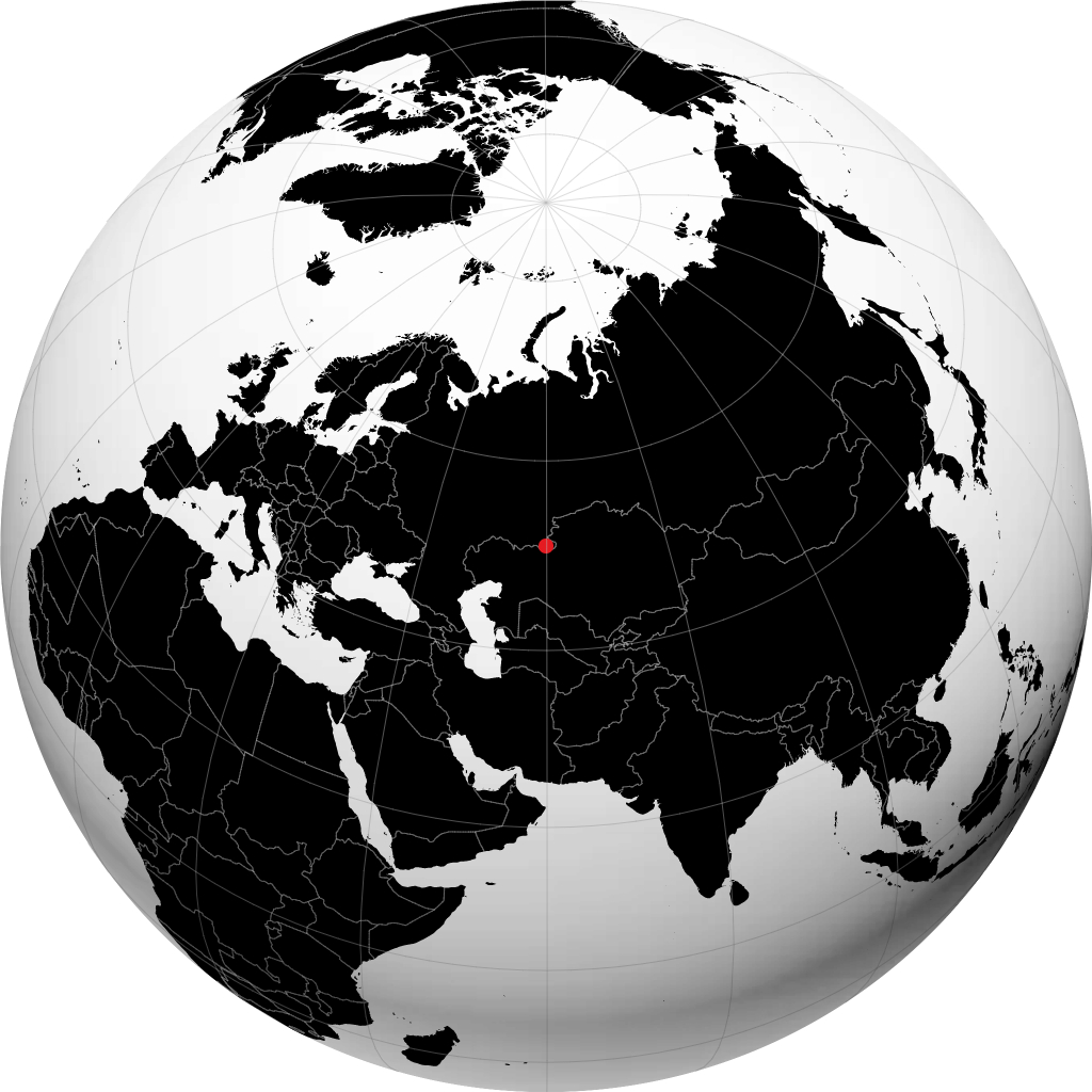 亚斯内 在地球仪上