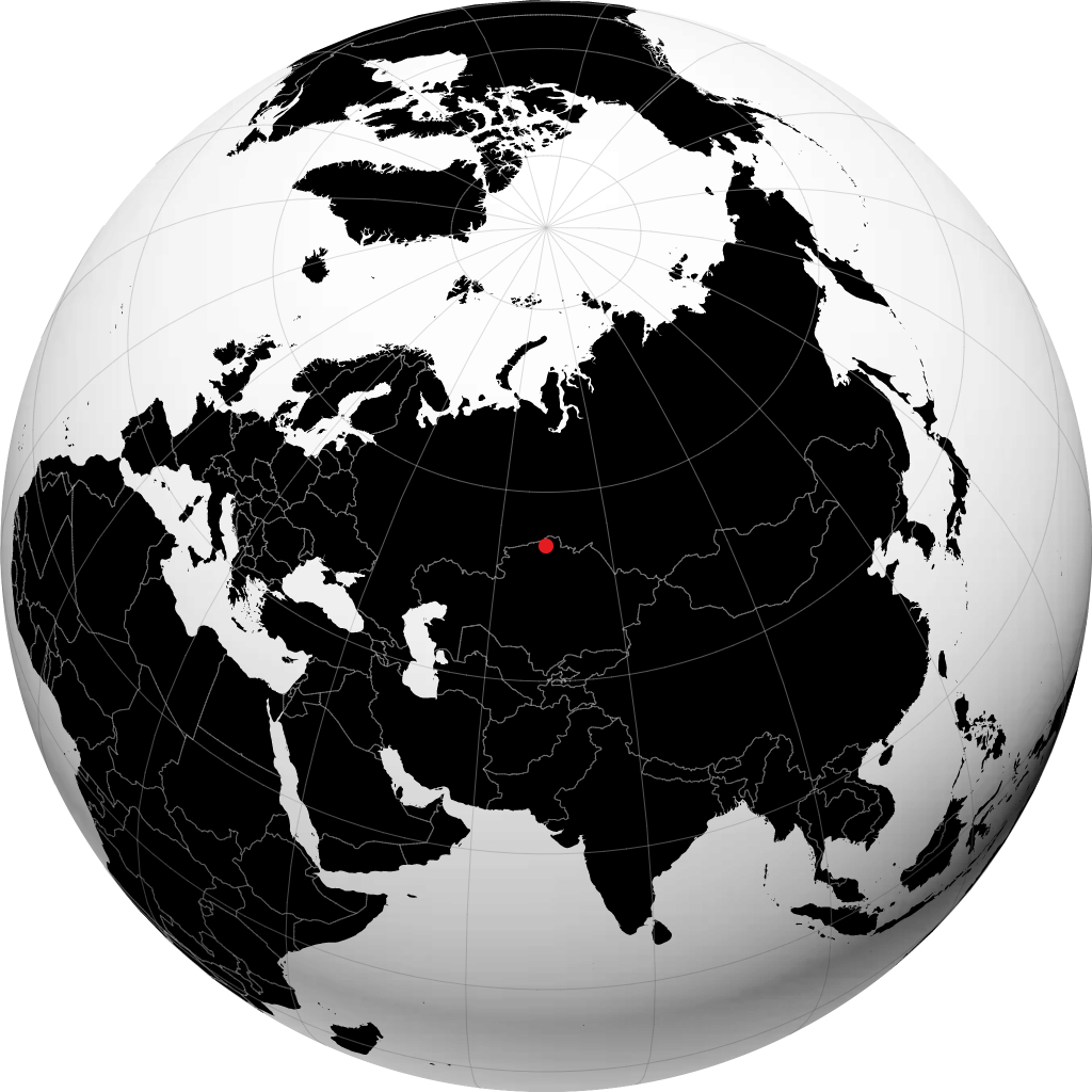 亚夫连卡 在地球仪上