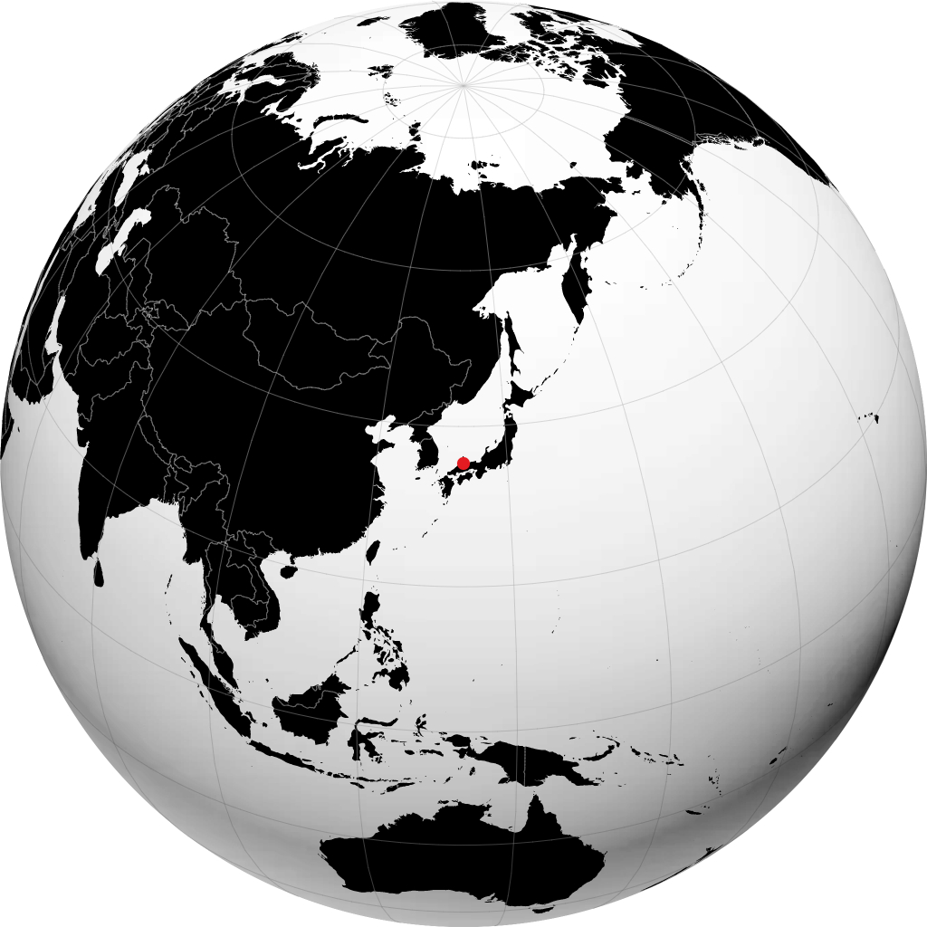米子 在地球仪上