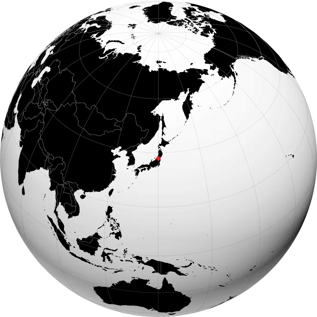 米泽市 在地球仪上