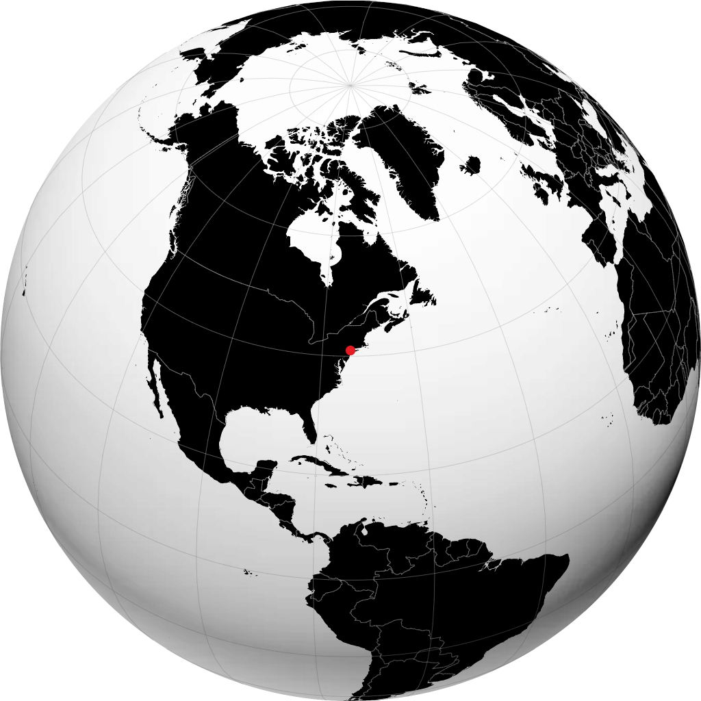 扬克斯 在地球仪上