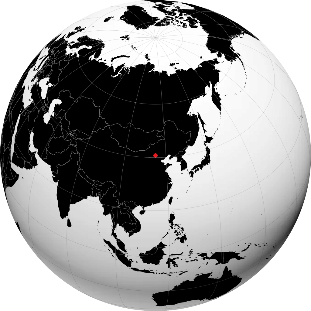 张家口市 在地球仪上