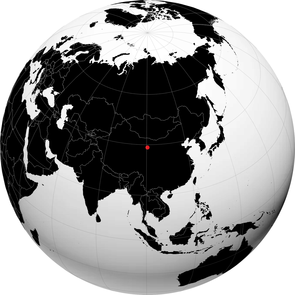 张掖市 在地球仪上
