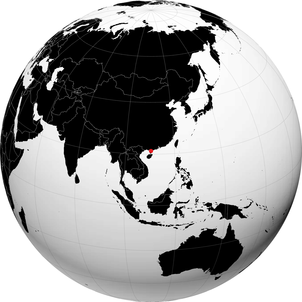 湛江市 在地球仪上