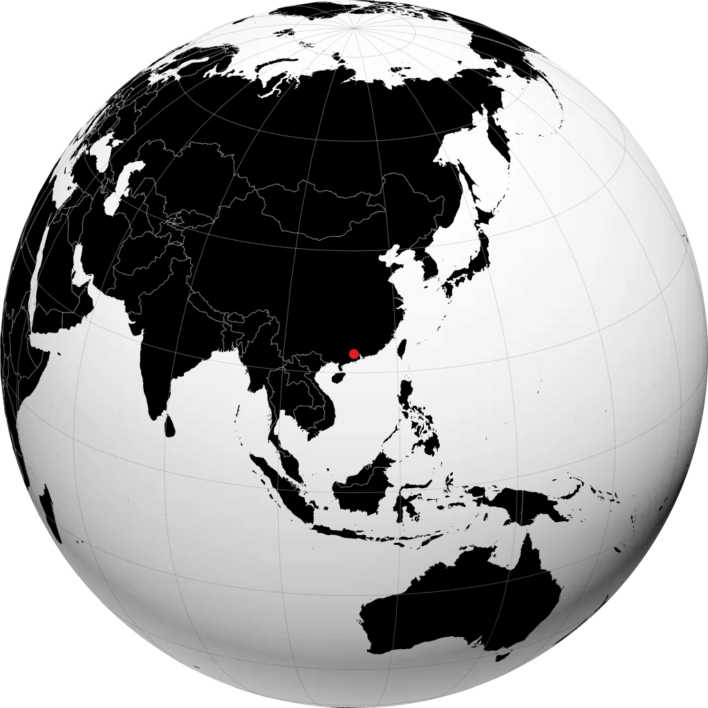 肇庆市 在地球仪上