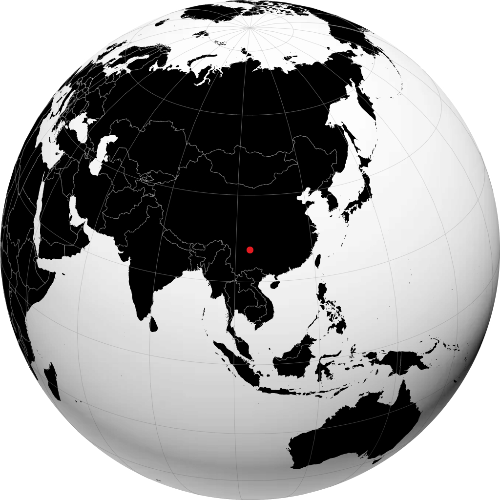 昭通市 在地球仪上
