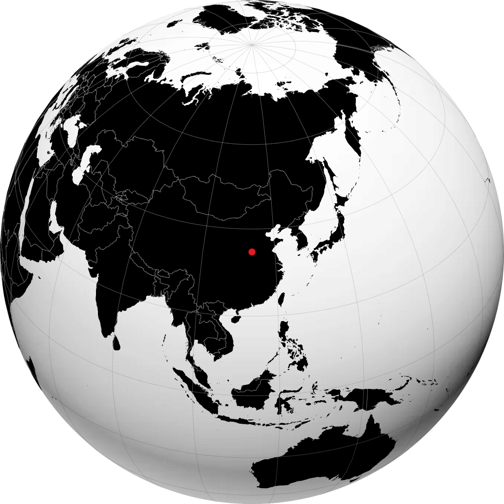 郑州 在地球仪上