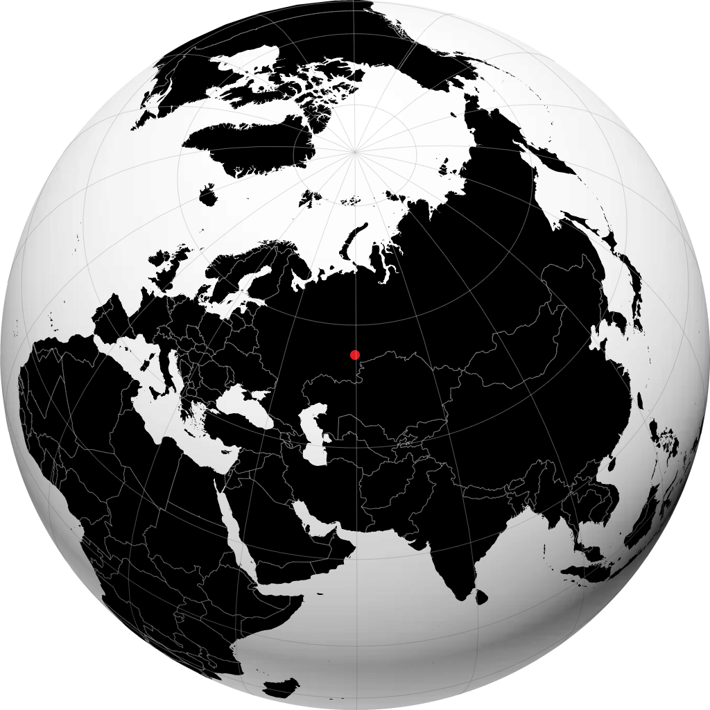 兹拉托乌斯特 在地球仪上