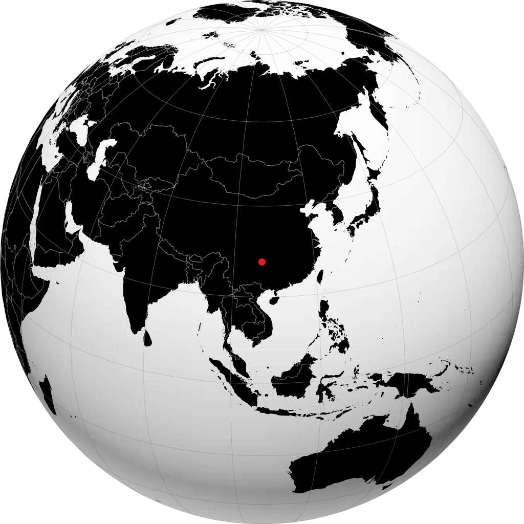 遵义市 在地球仪上