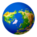 从北极上方看到的地球